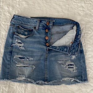 American Eagle High Rise Denim Mini Skirt